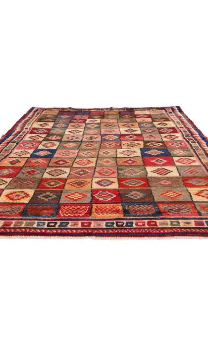 ​6 x 9 Vintage Persian Lori Checkerboard Rug 78881