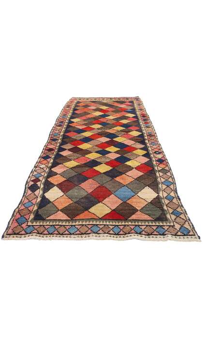 4 x 11 Vintage Persian Lori Harlequin Diamond Rug 78880