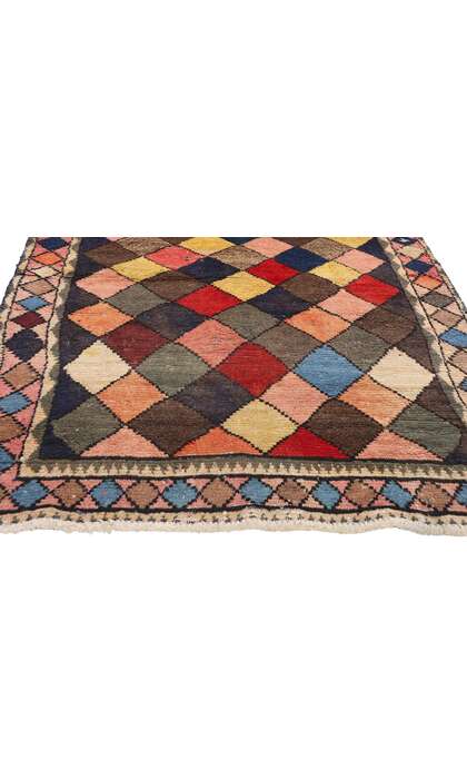 4 x 11 Vintage Persian Lori Harlequin Diamond Rug 78880