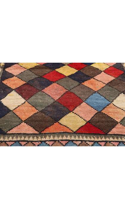 4 x 11 Vintage Persian Lori Harlequin Diamond Rug 78880