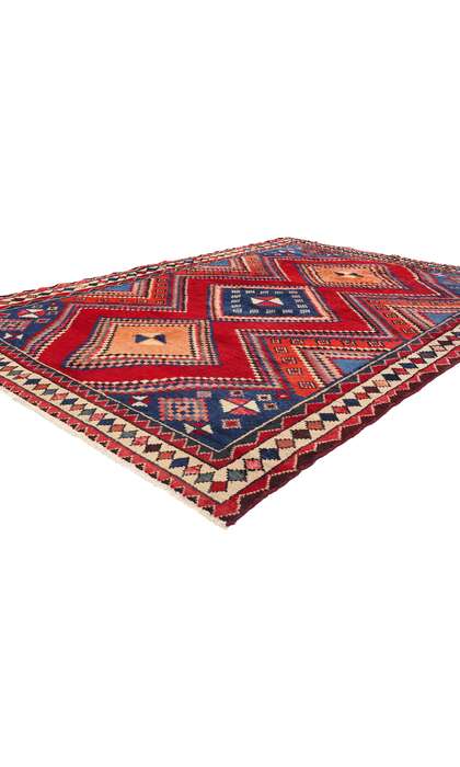 6 x 9 Vintage Persian Lori Diamond Medallion Rug 78882