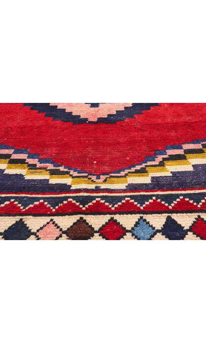 7 x 9 Vintage Persian Lori Geometric Medallion Rug 78884