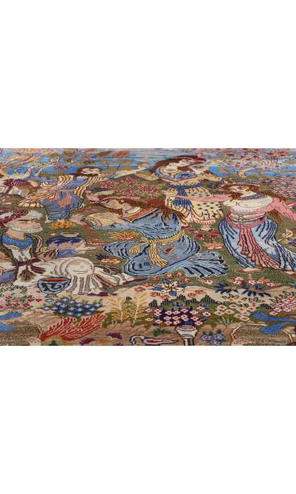 4 x 7 Vintage Persian Mashhad Omar Khayyam Pictorial Rug 78898