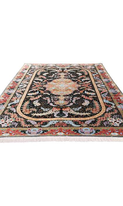 5 x 8 Vintage Persian Silk Qum Rug 78903