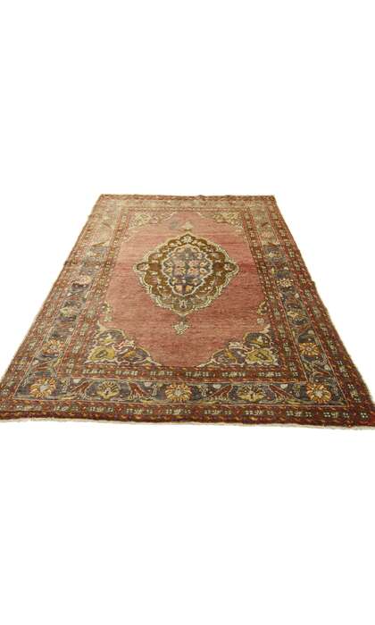 4 x 5 Vintage Turkish Oushak Rug 50656