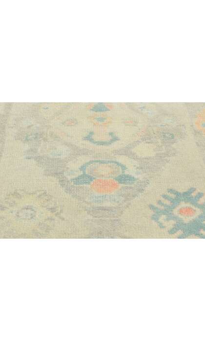 3 x 18 Modern Pastel Turkish Oushak Rug 53826