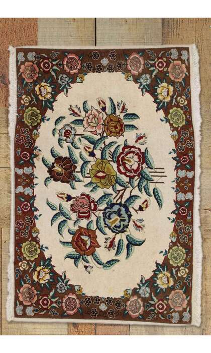 2 x 3 Vintage Persian Tabriz Rug 75654