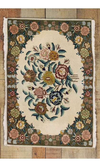 2 x 3 Vintage Persian Tabriz Rug 75655