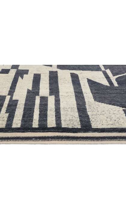 8 x 10 Abstract Kline Noir Echoes Modern Moroccan Rug 31224