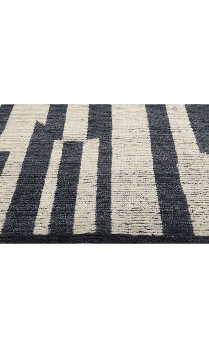 8 x 10 Abstract Kline Noir Echoes Modern Moroccan Rug 31224