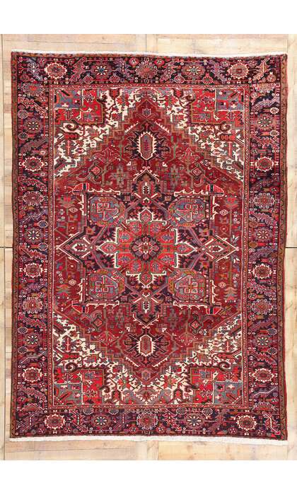 8 x 11 Antique Persian Heriz Rug 90003