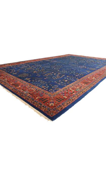 11 x 17 Late 19th Century Antique Blue Indian Agra Rug 90027