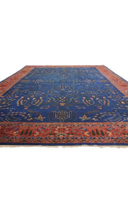 11 x 17 Late 19th Century Antique Blue Indian Agra Rug 90027
