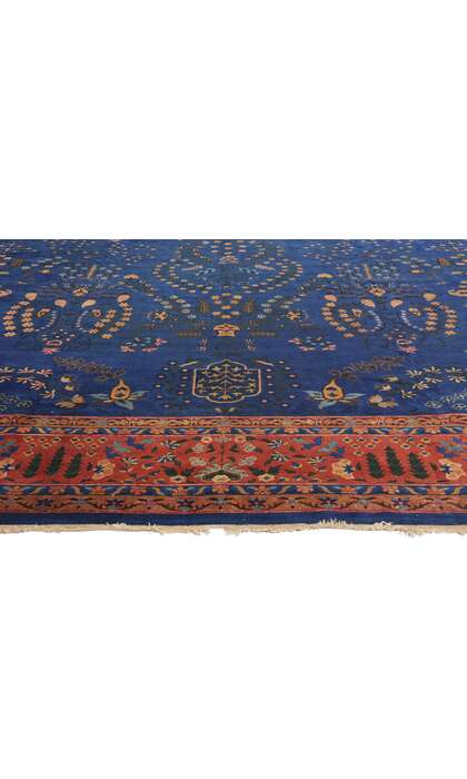 11 x 17 Late 19th Century Antique Blue Indian Agra Rug 90027