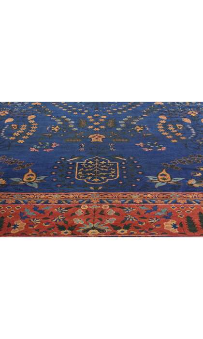 11 x 17 Late 19th Century Antique Blue Indian Agra Rug 90027