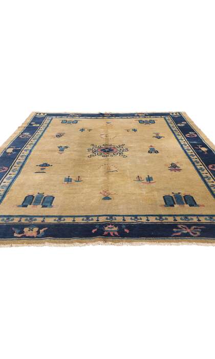 6 x 9 Distressed Antique Chinese Peking Rug 78921