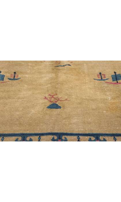 6 x 9 Distressed Antique Chinese Peking Rug 78921