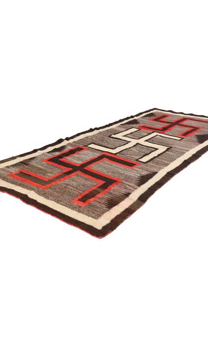 3 x 8 Antique Crystal Whirling Log Navajo Rug 78928