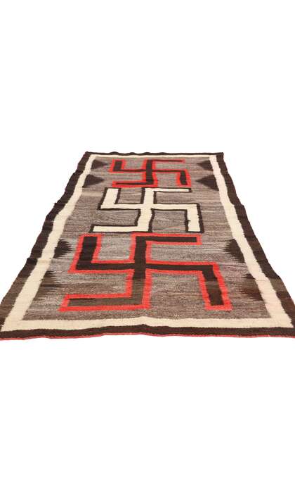 3 x 8 Antique Crystal Whirling Log Navajo Rug 78928