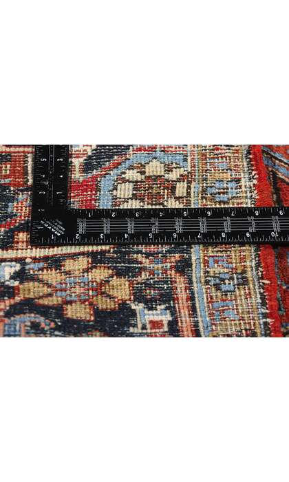 7 x 10 Antique Red Persian Dragon Heriz Rug 90009