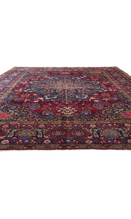 10 x 14 Antique Persian Yazd Rug 90028