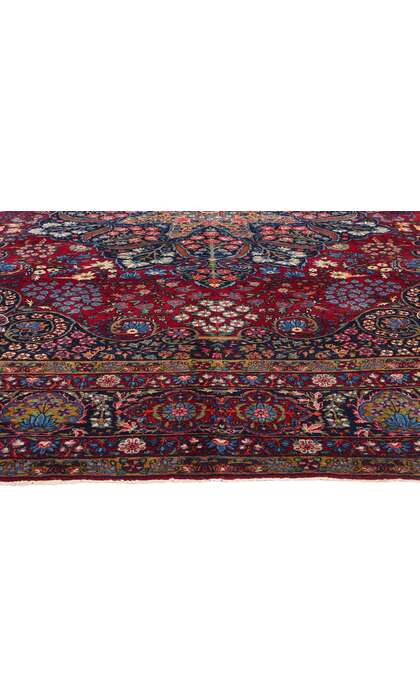 10 x 14 Antique Persian Yazd Rug 90028