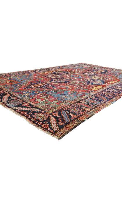 9 x 12 Late 19th Century Antique Persian Serapi Rug 90025
