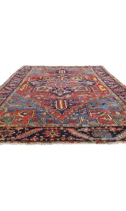 9 x 12 Late 19th Century Antique Persian Serapi Rug 90025