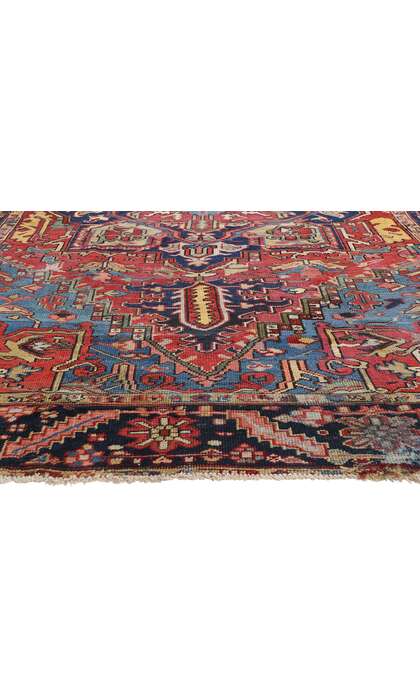 9 x 12 Late 19th Century Antique Persian Serapi Rug 90025