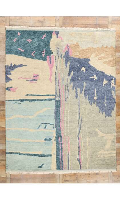 9 x 12 Ethereal Abstract Biophilic Moroccan Rug 31249