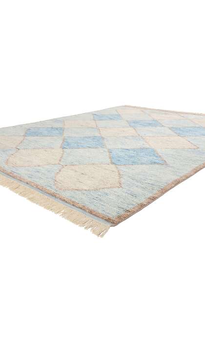 8 x 10 Azure Mirage Blue Diamond Moroccan Rug 31237
