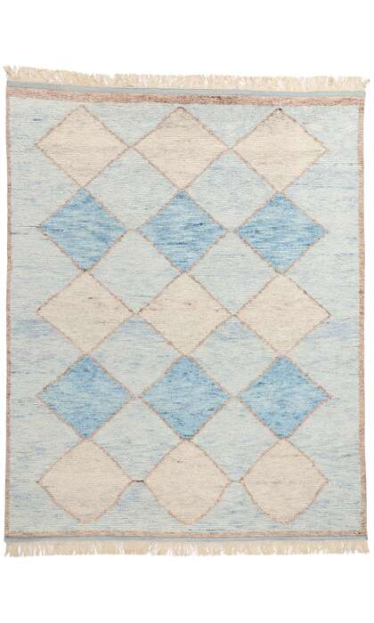 8 x 10 Azure Mirage Blue Diamond Moroccan Rug 31237