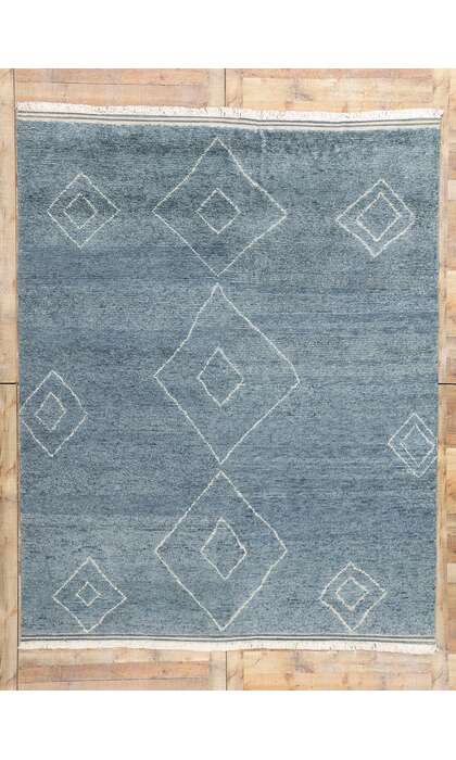 8 x 10 Azure Oasis Modern Boho Blue Moroccan Rug 31204