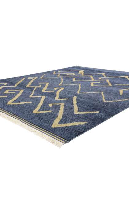 8 x 10 Azure Cascade Modern Tribal Blue Moroccan Rug 31207