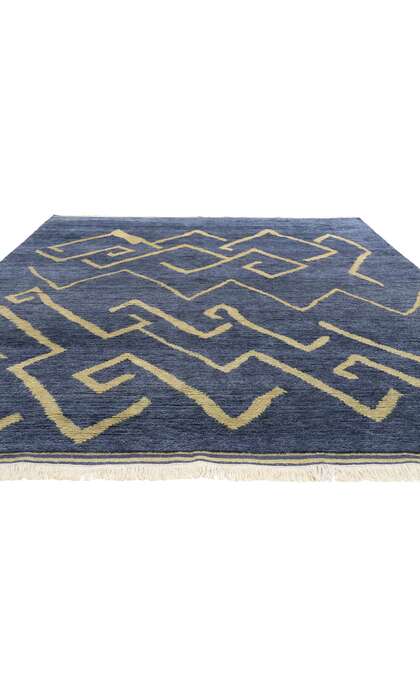 8 x 10 Azure Cascade Modern Tribal Blue Moroccan Rug 31207