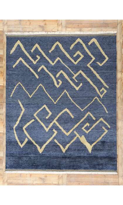 8 x 10 Azure Cascade Modern Tribal Blue Moroccan Rug 31207