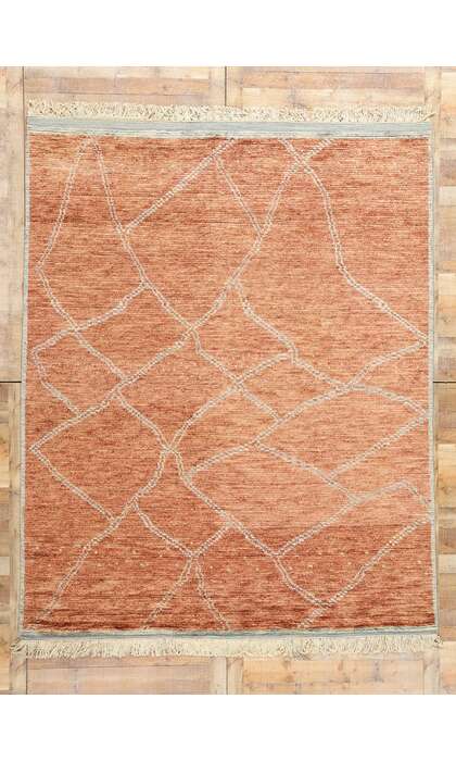 8 x 10 Burnt Sienna Cascade Modern Moroccan Rug 31246