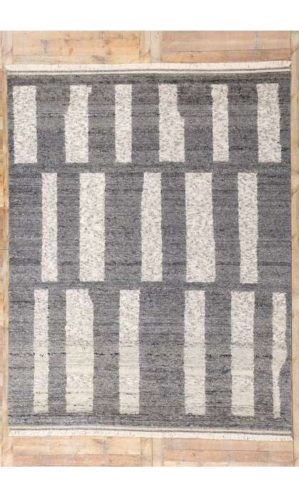 8 x 10 Urban Bauhaus Modern Gray Moroccan Rug 31216