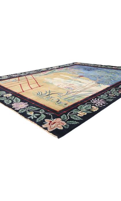 9 x 12 Modern Chinese Art Deco Pictorial Rug 31332