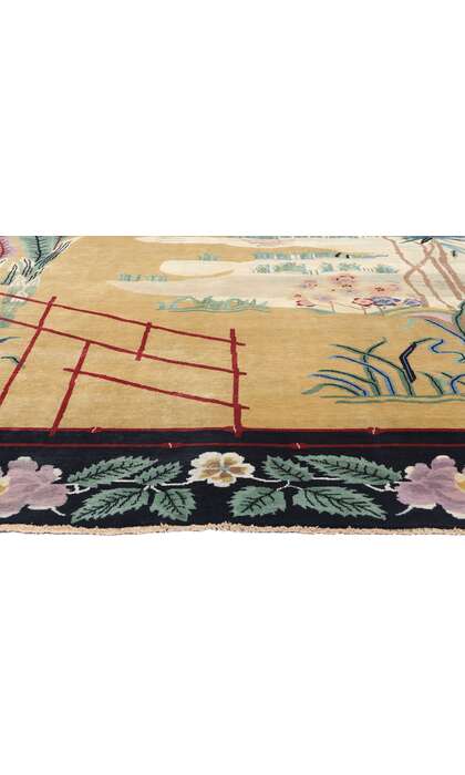 9 x 12 Modern Chinese Art Deco Pictorial Rug 31332