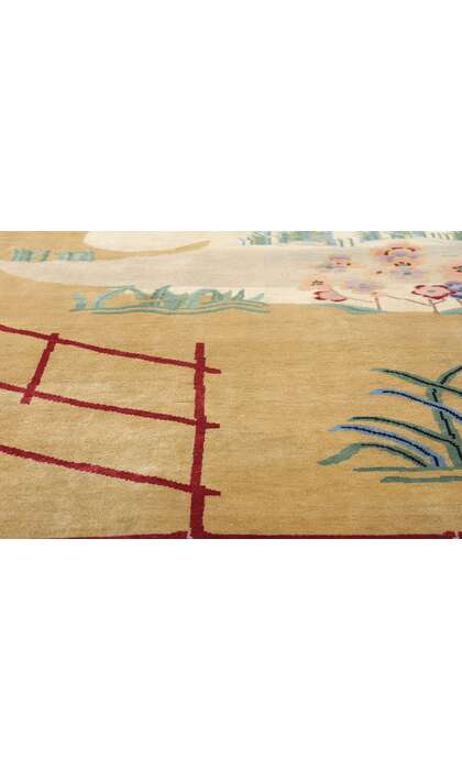 9 x 12 Modern Chinese Art Deco Pictorial Rug 31332