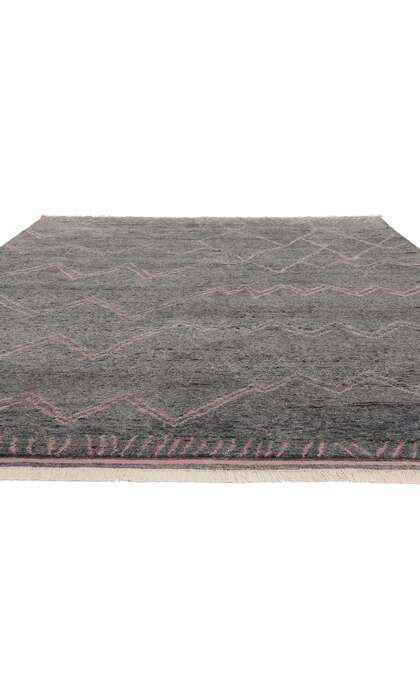 9 x 12 Blushing Midnight Modern Gray Moroccan Rug 31272
