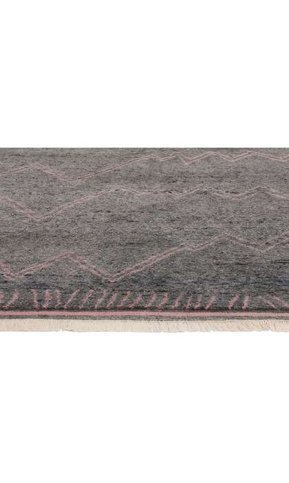 9 x 12 Blushing Midnight Modern Gray Moroccan Rug 31272
