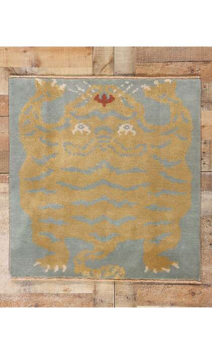 3 x 3 Modern Celestial Tibetan Tiger Rug 31333