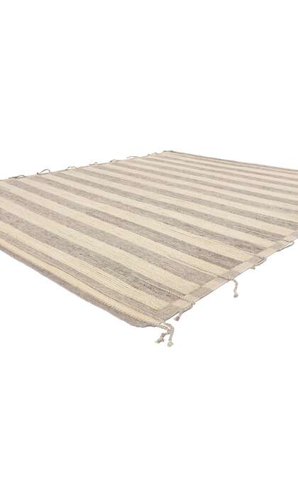 8 x 10 Linear Drift Organic Modern Striped Moroccan Rug 31210