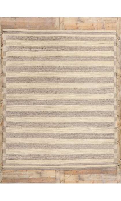 8 x 10 Linear Drift Organic Modern Striped Moroccan Rug 31210