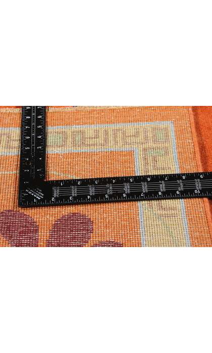 6 x 9 Modern Orange Chinese Art Deco Rug 31096