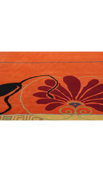8 x 10 Modern Orange Chinese Art Deco Rug 31097