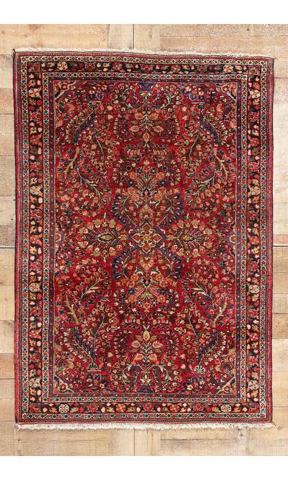 3 x 5 Vintage Persian Sarouk Rug 78914