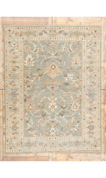 8 x 10 Modern Blue Persian Sultanabad Rug 78893